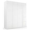 Rauch Skat Meridian 201cm 4 Door Wardrobe - Alpine White and Crystal White Glass