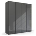 Rauch Skat Meridian 201cm 4 Door Wardrobe - Graphite and Basalt Glass