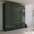 Rauch Skat Meridian 201cm 4 Door Wardrobe - Graphite and Basalt Glass