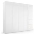 Rauch Skat Meridian 251cm 5 Door Wardrobe - Alpine White and Crystal White Glass
