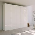Rauch Skat Meridian 251cm 5 Door Wardrobe - Alpine White and Crystal White Glass