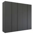 Rauch Skat Meridian 251cm 5 Door Wardrobe - Graphite