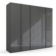 Rauch Skat Meridian 251cm 5 Door Wardrobe - Graphite and Basalt Glass