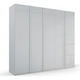 Rauch Skat Meridian 251cm 5 Door Wardrobe - Silk Grey and Silk Grey Glass