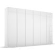 Rauch Skat Meridian 301cm 6 Door Wardrobe - Alpine White and Crystal White Glass