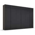 Rauch Skat Meridian 301cm 6 Door Wardrobe - Graphite and Basalt Glass