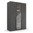 Rauch Skat Shine 151cm 3 Door Wardrobe - Graphite