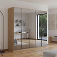 Rauch Skyla 226cm 5 Door Mirrored Wardrobe - Artisan Oak