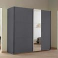 Rauch Slide 175cm 2 Door Sliding Wardrobe with Mirror - Metallic Dark Grey