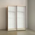 Rauch Subito 136cm 2 Door Mirrored Sliding Wardrobe - Artisan Oak