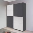 Rauch Subito 136cm 2 Door Sliding Wardrobe - Metallic Dark Grey and Alpine White
