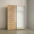 Rauch Subito 136cm 2 Door Sliding Wardrobe with Mirror - Artisan Oak