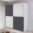 Rauch Subito 181cm 2 Door Sliding Wardrobe - Alpine White and Metallic Dark Grey