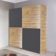 Rauch Subito 181cm 2 Door Sliding Wardrobe - Artisan Oak and Metallic Dark Grey