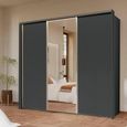 Rauch Taro 242cm 3 Door Sliding Wardrobe with Mirror - Graphite