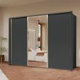 Rauch Taro 301cm 3 Door Sliding Wardrobe with Mirror - Graphite