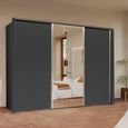 Rauch Taro 301cm 3 Door Sliding Wardrobe with Mirror - Graphite
