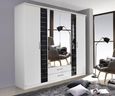 Rauch Terano 271cm White and Basalt 6 Door Mirror Wardrobe with Cornice