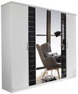 Rauch Terano 271cm White and Basalt 6 Door Mirror Wardrobe with Cornice