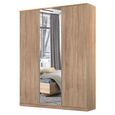 Rauch Texas 136cm 3 Door Wardrobe with Mirror - Sonoma Oak
