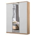 Rauch Texas 136cm 3 Door Wardrobe with Mirror - Sonoma Oak and Alpine White
