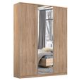 Rauch Texas 136cm 3 Door Wardrobe with Mirror - Sonoma Oak