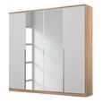 Rauch Texas 181cm 4 Door Wardrobe with Mirror - Sonoma Oak and Alpine White