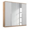 Rauch Texas 181cm 4 Door Wardrobe with Mirror - Sonoma Oak and Alpine White