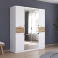Rauch Ticao 181cm 6 Door Combi Wardrobe - Alpine White and Artisan Oak
