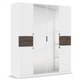 Rauch Ticao 181cm 6 Door Combi Wardrobe - Alpine White and Atlantic Dark Oak
