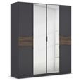 Rauch Ticao 181cm 6 Door Combi Wardrobe - Metallic Dark Grey and Atlantic Dark Oak