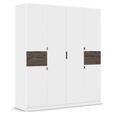 Rauch Ticao 181cm 6 Door Wardrobe - Alpine White and Atlantic Dark Oak
