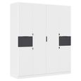 Rauch Ticao 181cm 6 Door Wardrobe - Alpine White and Metallic Dark Grey
