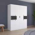 Rauch Ticao 181cm 6 Door Wardrobe - Alpine White and Metallic Dark Grey
