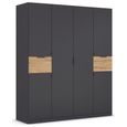 Rauch Ticao 181cm 6 Door Wardrobe - Metallic Dark Grey and Artisan Oak