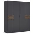 Rauch Ticao 181cm 6 Door Wardrobe - Metallic Dark Grey and Atlantic Dark Oak