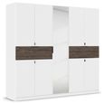 Rauch Ticao 226cm 9 Door Combi Wardrobe - Alpine White and Atlantic Dark Oak