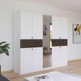 Rauch Ticao 226cm 9 Door Combi Wardrobe - Alpine White and Atlantic Dark Oak