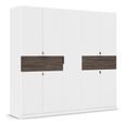 Rauch Ticao 226cm 9 Door Wardrobe - Alpine White and Atlantic Dark Oak