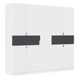 Rauch Ticao 226cm 9 Door Wardrobe - Alpine White and Metallic Dark Grey