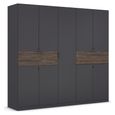 Rauch Ticao 226cm 9 Door Wardrobe - Metallic Dark Grey and Atlantic Dark Oak