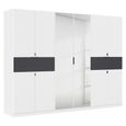 Rauch Ticao 271cm 10 Door Combi Wardrobe - Alpine White and Metallic Dark Grey