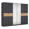 Rauch Ticao 271cm 10 Door Combi Wardrobe - Metallic Dark Grey and Artisan Oak