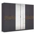 Rauch Ticao 271cm 10 Door Combi Wardrobe - Metallic Dark Grey and Atlantic Dark Oak