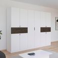 Rauch Ticao 271cm 10 Door Wardrobe - Alpine White and Atlantic Dark Oak
