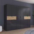 Rauch Ticao 271cm 10 Door Wardrobe - Metallic Dark Grey and Artisan Oak