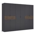 Rauch Ticao 271cm 10 Door Wardrobe - Metallic Dark Grey and Atlantic Dark Oak
