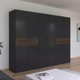 Rauch Ticao 271cm 10 Door Wardrobe - Metallic Dark Grey and Atlantic Dark Oak