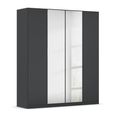 Rauch Wingview Lite 181cm 4 Door Wardrobe with Mirror - Metallic Dark Grey