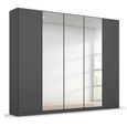 Rauch Wingview Lite 226cm 5 Door Wardrobe with Mirror - Metallic Dark Grey